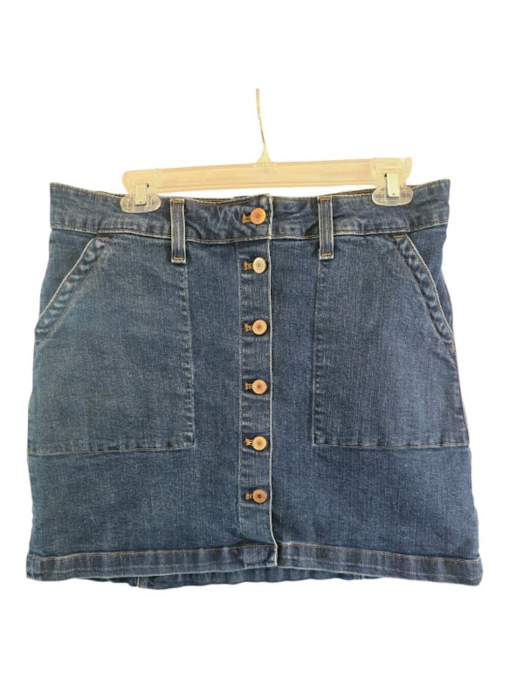 Blue denim cotton mini skirt J.Crew Mercantile button front style casual western